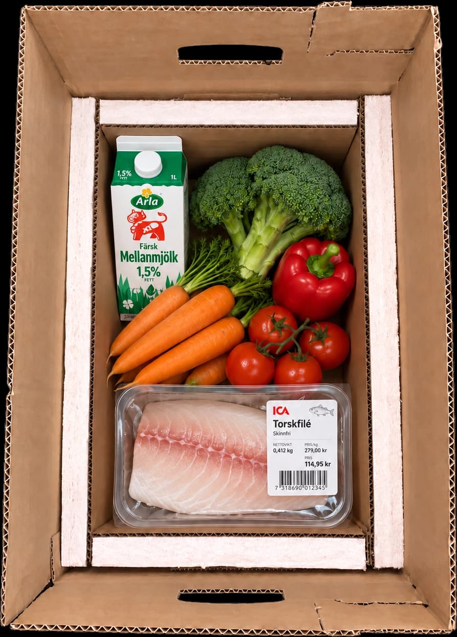 Grocery box insulated with Fibu wood fiber foam